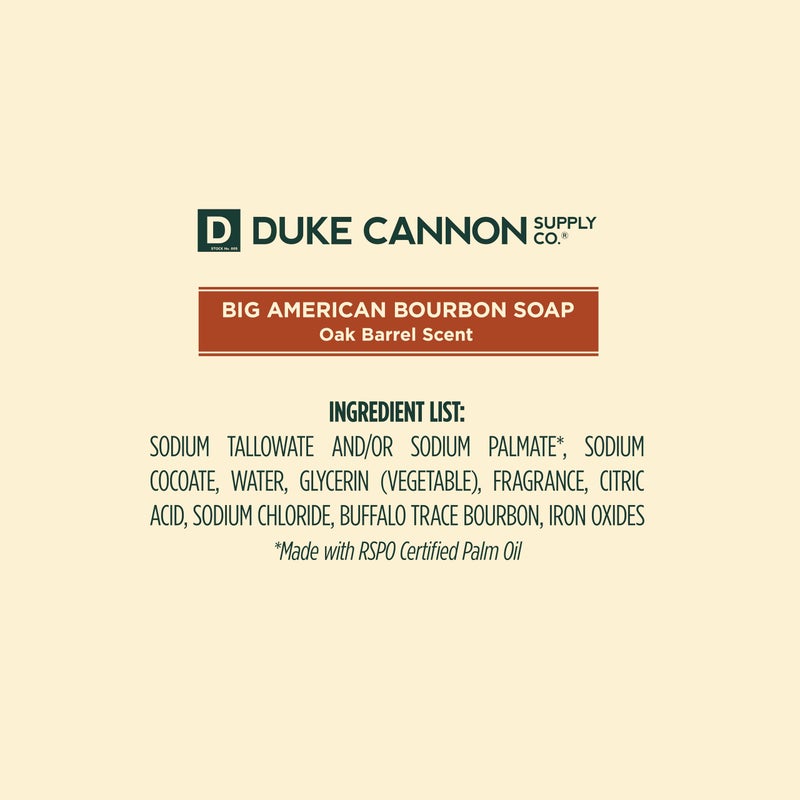 Duke Cannon Supply Co. Big Brick of Soap Bar for Men Big American Bourbon Made w/Buffalo Trace (Charred Oak Barrel Scent) Multi-Pack - Superior Grade, Extra Large, All Skin Types, 10 oz (6 Pack) - Image 4